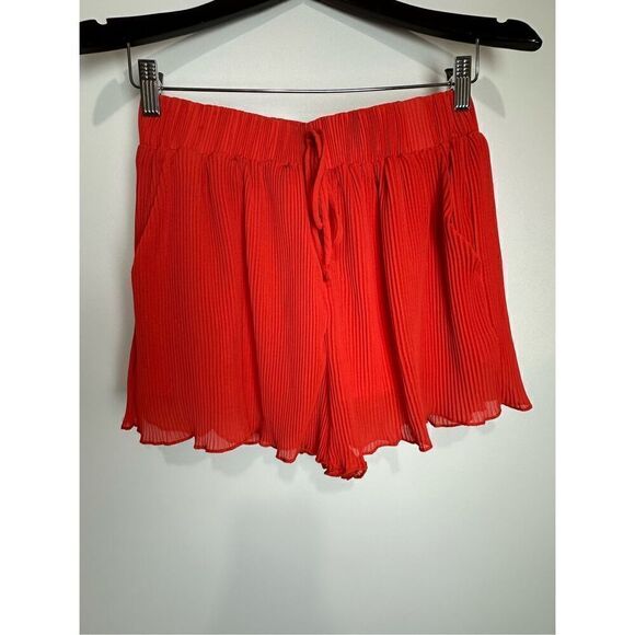 Orange Red Plisse Short set - Picture 6 of 8